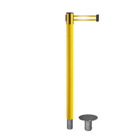 Stanchion Belt Barrier Removable Base Yellow Post 11ft.Y Ref. Belt